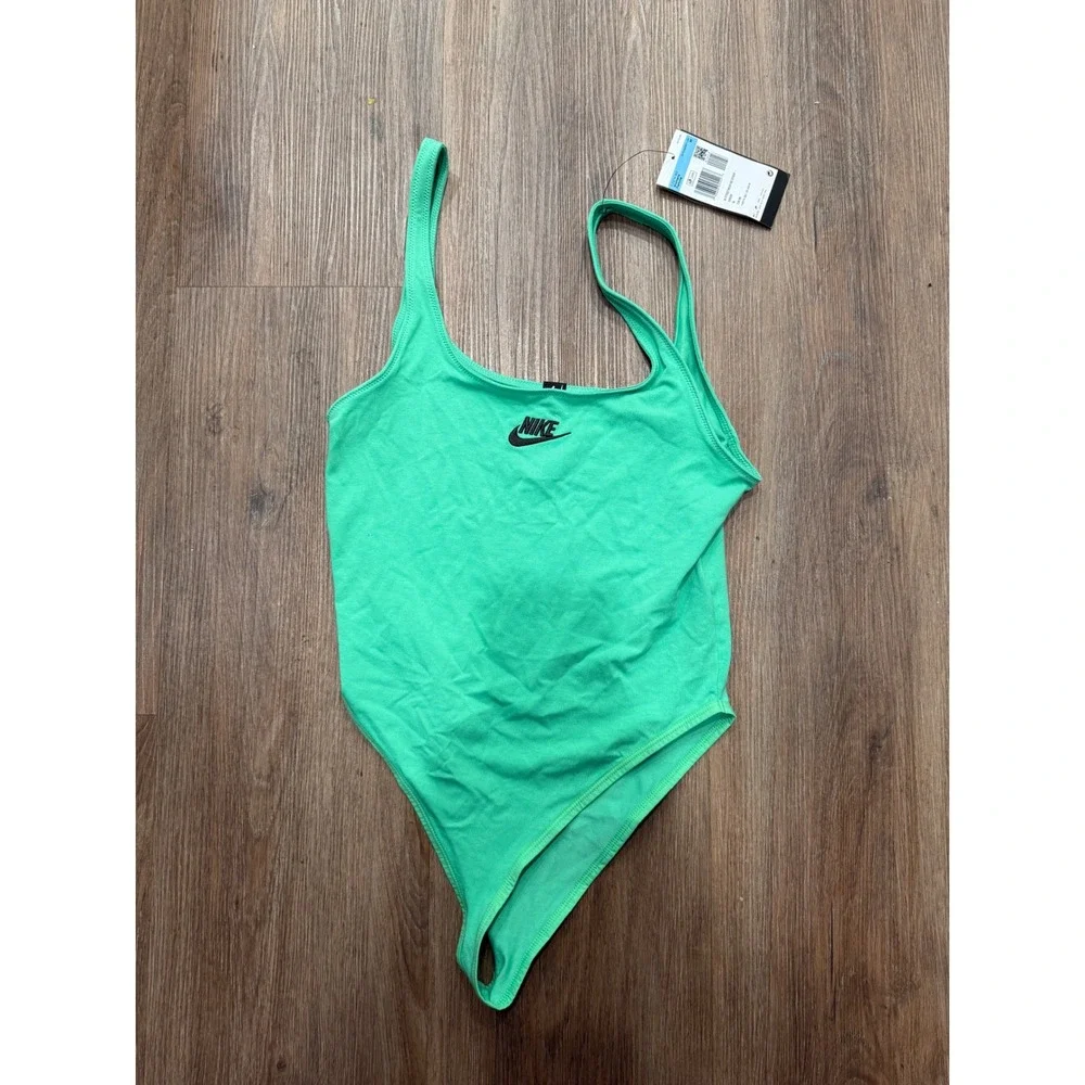 Nike Womens Streetwear Bodysuit Green FJ5219-363 Medium NWT